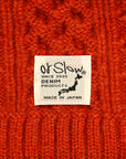 Orslow Classic Aran Beanie Crafted In Japan Orange