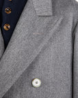 Cohérence Berto Double Breasted Coat Dolmany Satin Grey