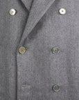 Cohérence Berto Double Breasted Coat Dolmany Satin Grey