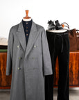 Cohérence Berto Double Breasted Coat Dolmany Satin Grey