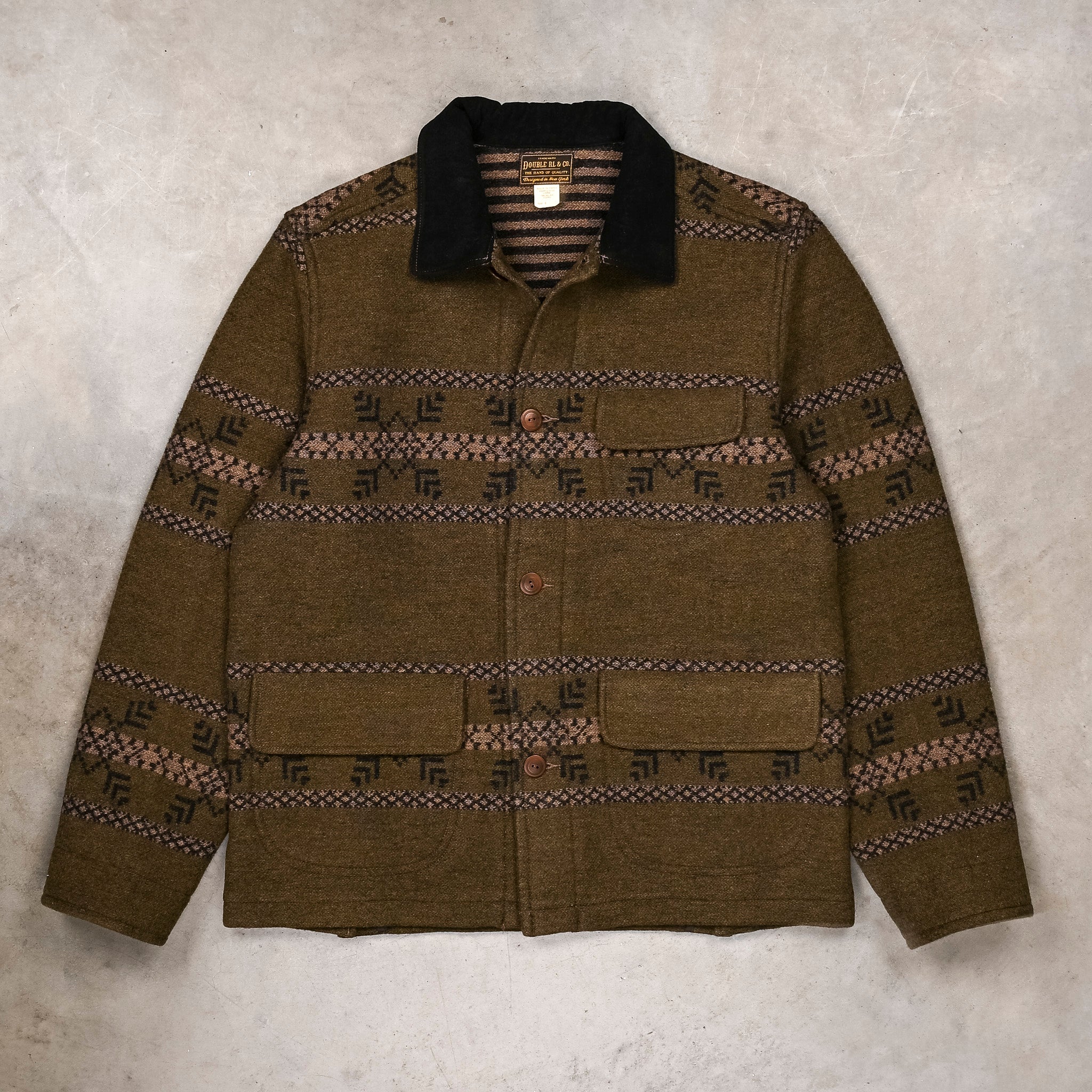 RRL Martin Double-Faced Jacquard Jacket Vintage Brown – Frans