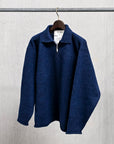 Olde H & Daughter Wool Cashmere Zip Polo Midnite