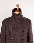 Caruso Corsaro Wool Bouclé DB Coat Burgundy