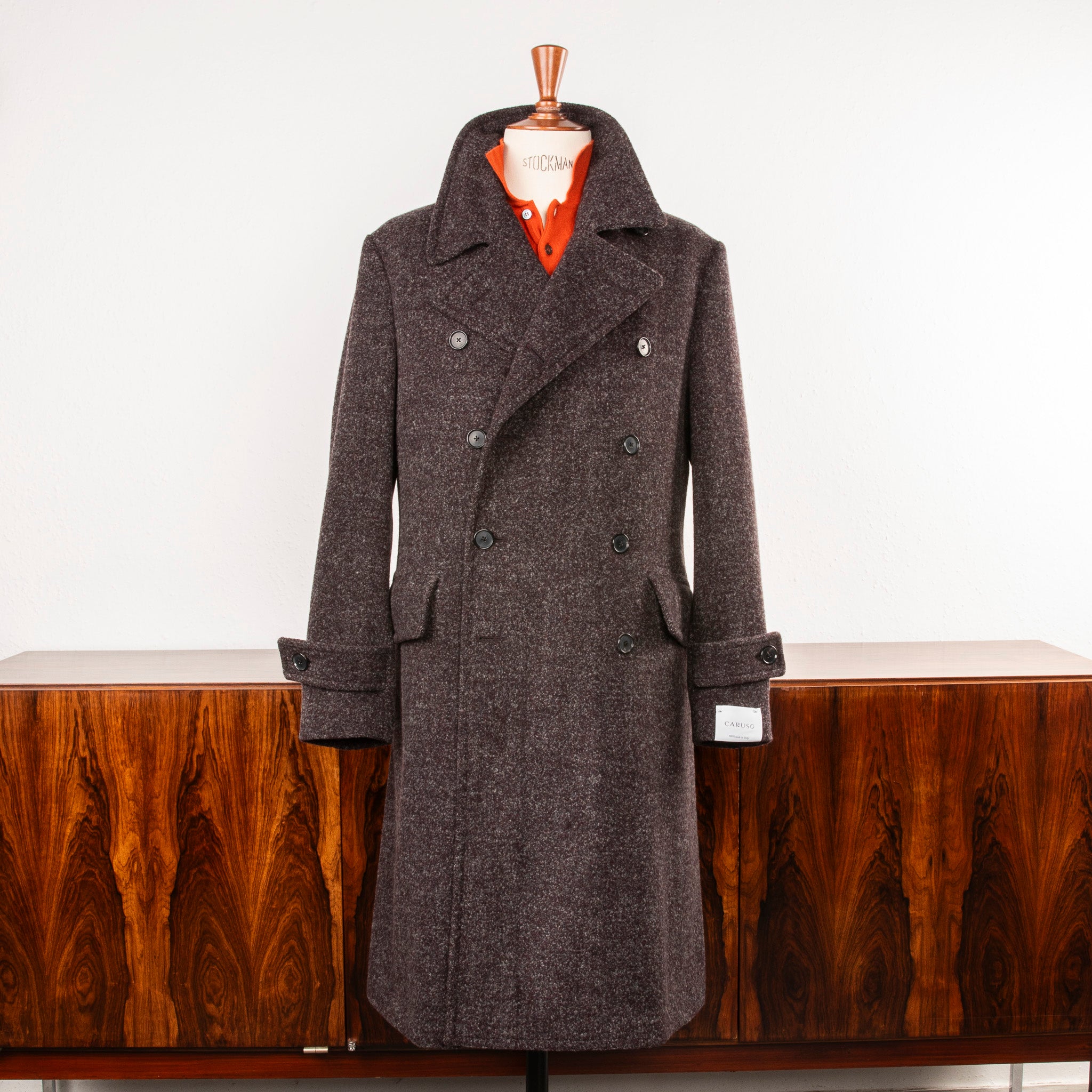 Caruso Corsaro Wool Bouclé DB Coat Burgundy – Frans Boone Store