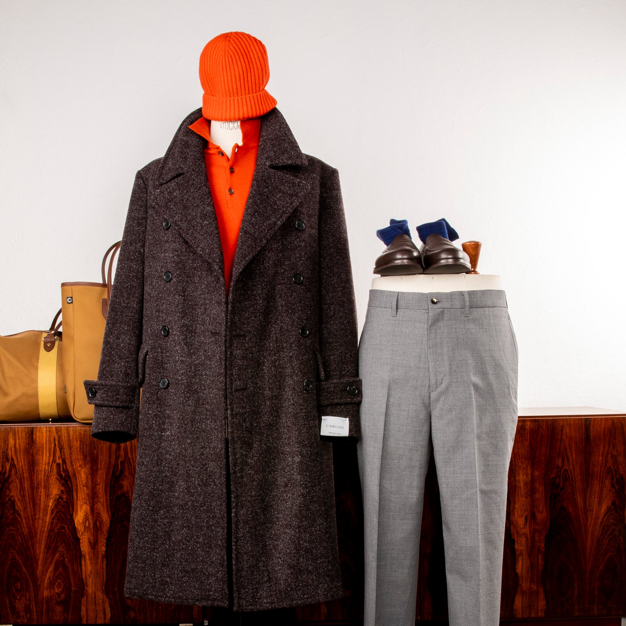 Caruso Corsaro Wool Bouclé DB Coat Burgundy – Frans Boone Store