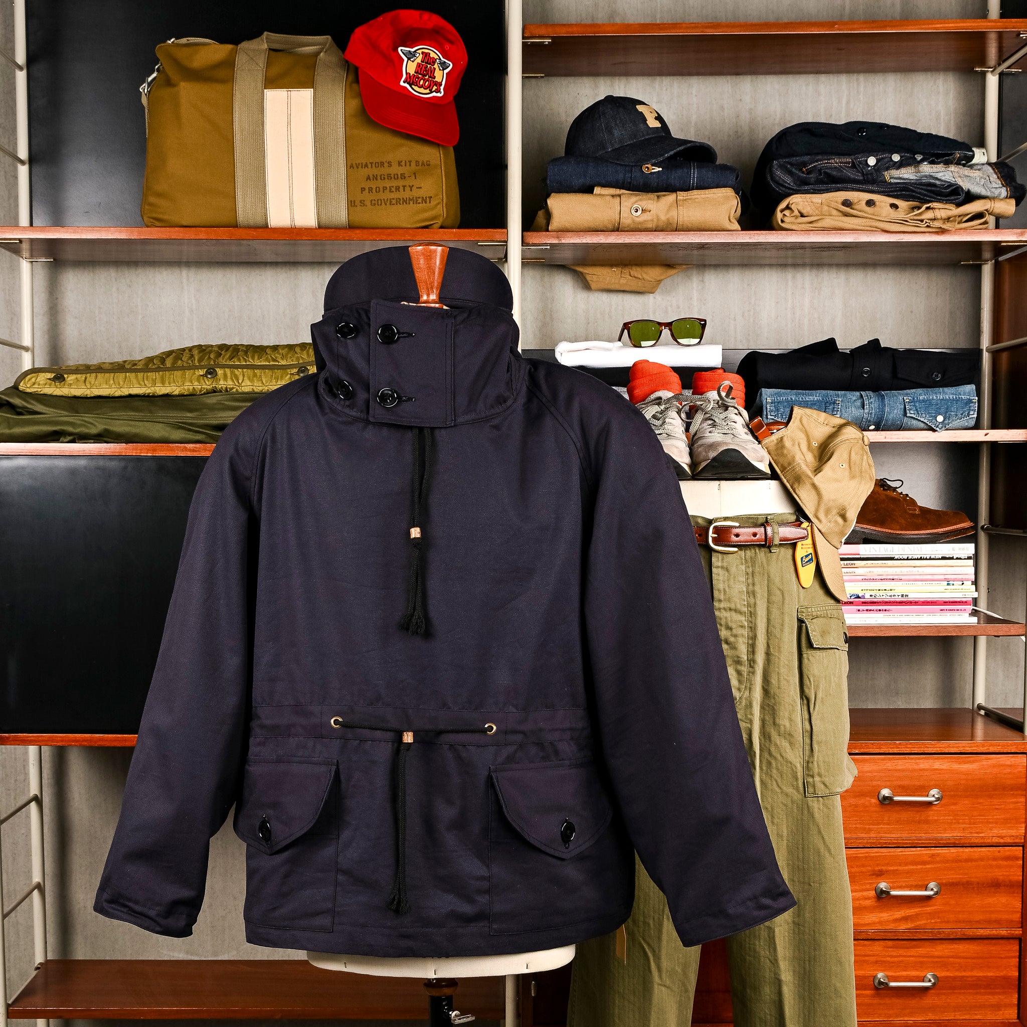 The Real McCoy's Royal Navy Windproof Deck Smock, 1st Pattern Navy