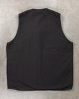 The Real McCoy's Buco Cotton Canvas Riding Vest Black