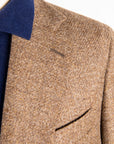 Caruso Butterfly Jacket Italian Tweed Beige Scuro
