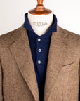 Caruso Butterfly Jacket Italian Tweed Beige Scuro