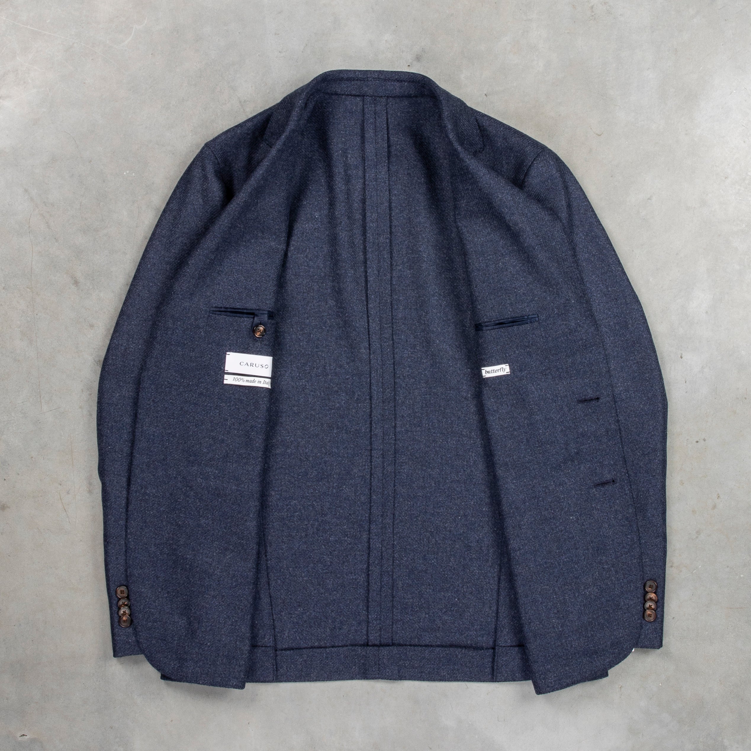 CARUSO チェスターコート　Butterfly ネイビー系　44 CARUSO チェスターコート Butterfly ネイビー系 44 - メルカリ