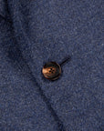 Caruso Butterfly Jacket Wool Cashmere Italian Tweed Blu