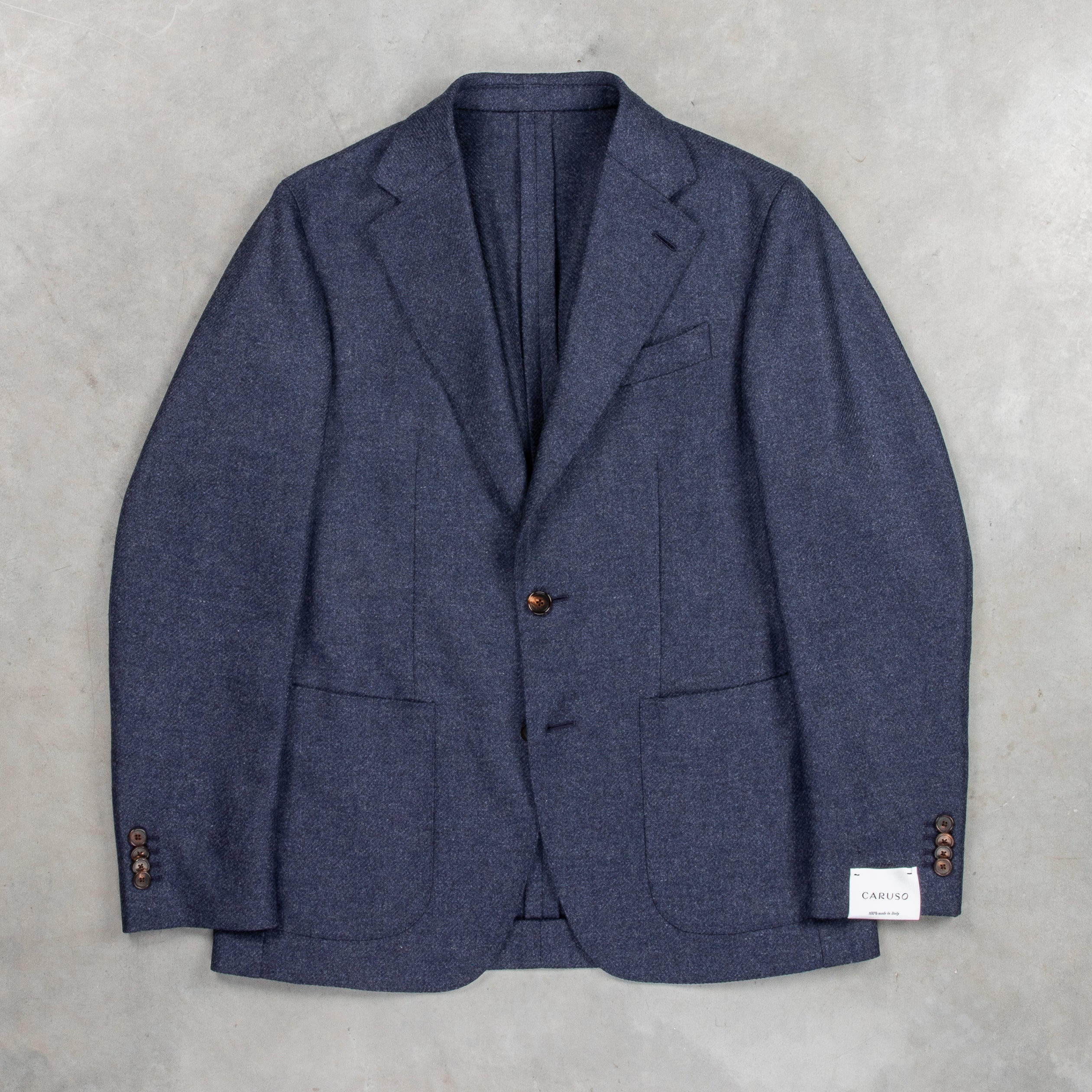Caruso Butterfly Jacket Wool Cashmere Italian Tweed Blu – Frans