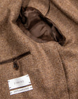 Caruso Butterfly Jacket Italian Tweed Beige Scuro