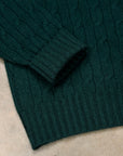 Drumohr Cashmere Treccia Crew Neck Verde Bottiglia