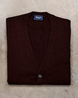 Drumohr Cashmere Cardigan con Bottoni Castano
