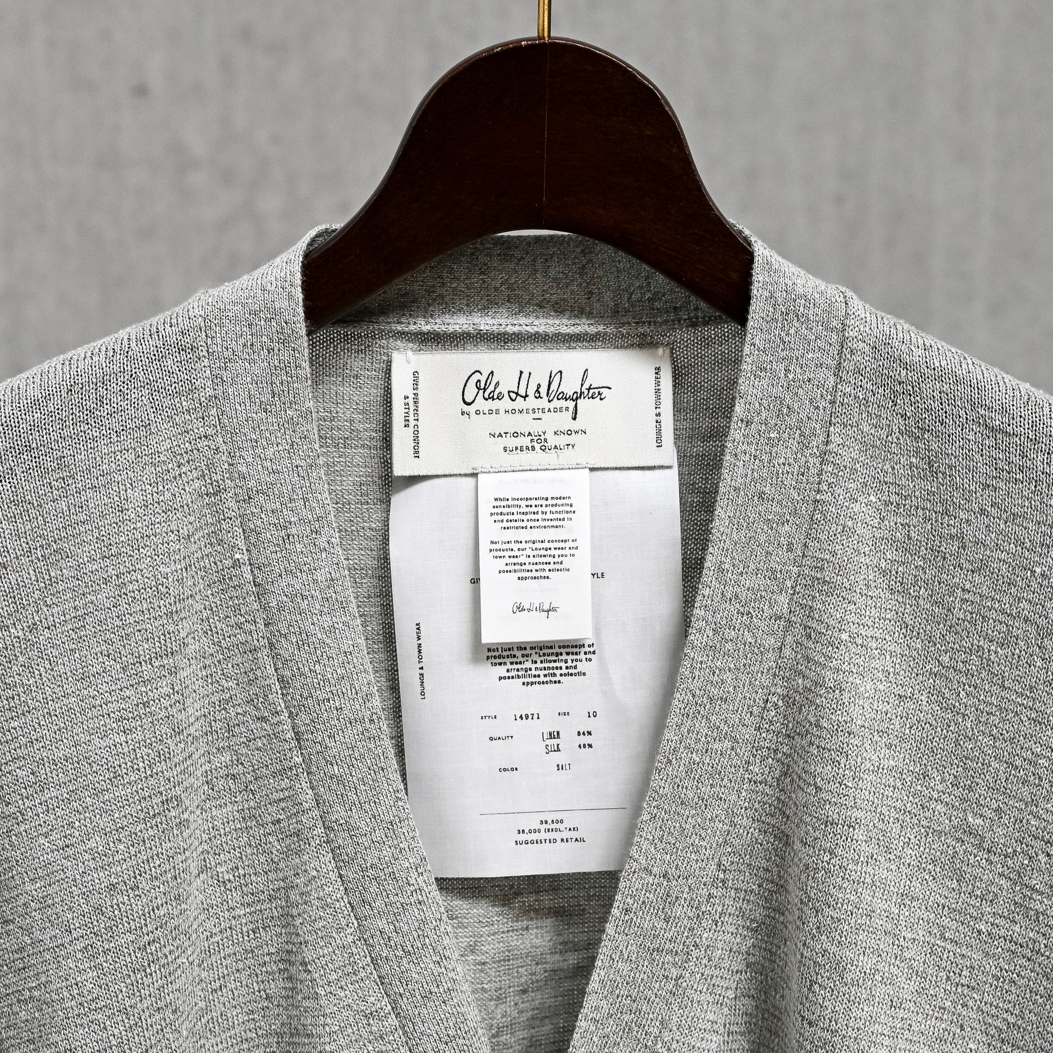 Olde H & Daughter Linen Silk Plain Stitch Cardigan Salt – Frans 