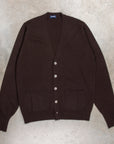 Drumohr Cashmere Cardigan con Bottoni Marrone