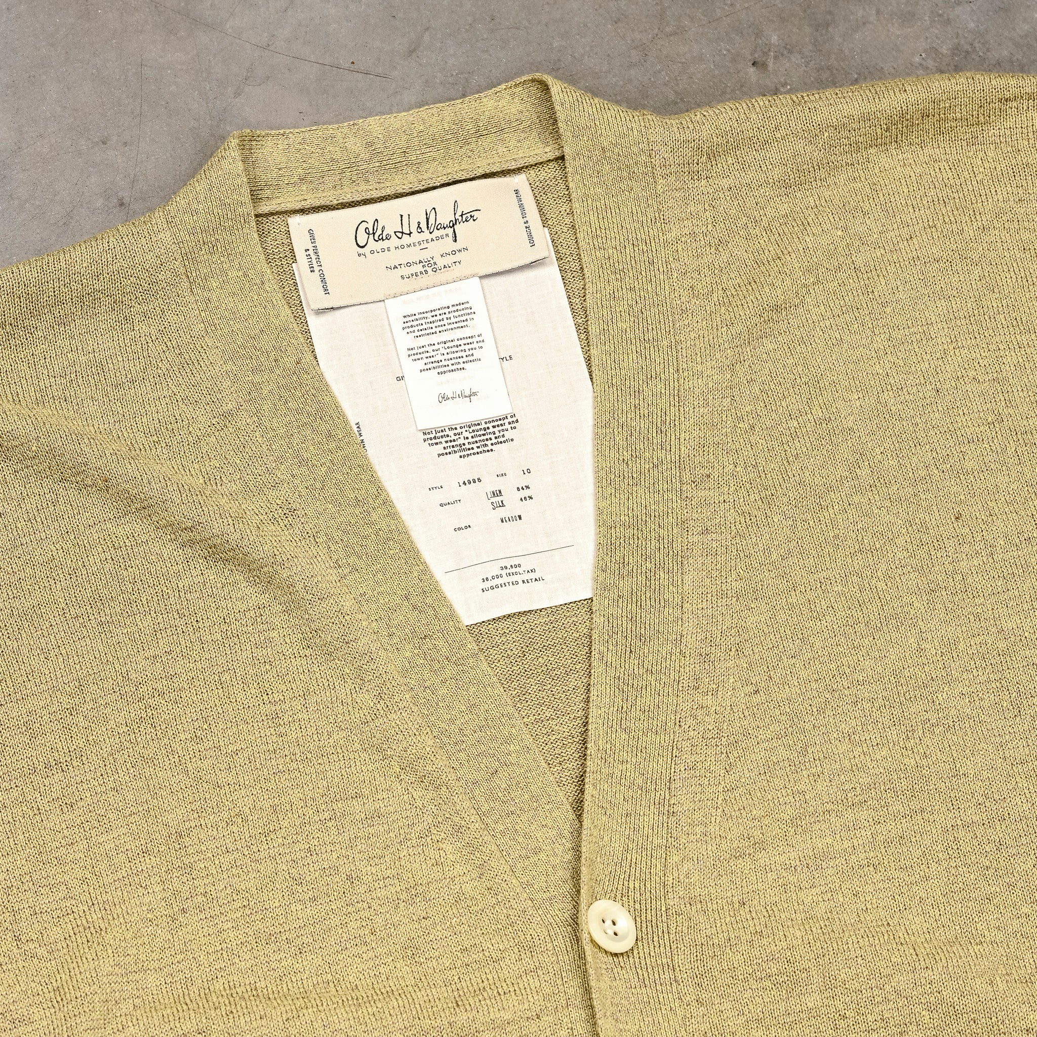 Olde H & Daughter Linen Silk Plain Stitch Cardigan Meadow – Frans