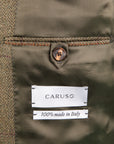 Caruso Fedora Jacket Italian Herringbone Tweed Oliva
