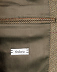 Caruso Fedora Jacket Italian Herringbone Tweed Oliva
