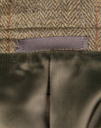 Caruso Fedora Jacket Italian Herringbone Tweed Oliva