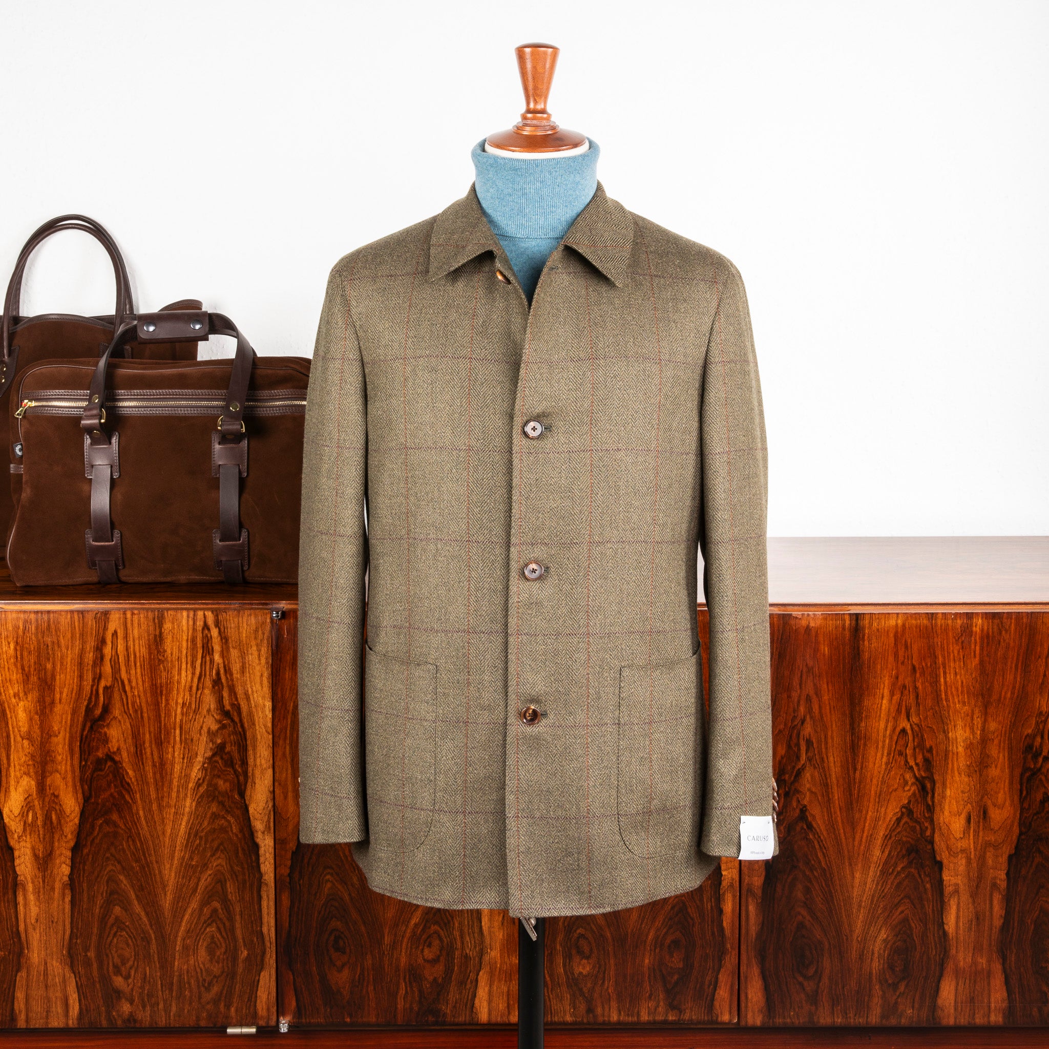 Caruso Fedora Jacket Italian Herringbone Tweed Oliva – Frans Boone