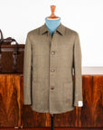 Caruso Fedora Jacket Italian Herringbone Tweed Oliva