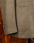 Caruso Fedora Jacket Italian Herringbone Tweed Oliva