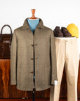 Caruso Fedora Jacket Italian Herringbone Tweed Oliva