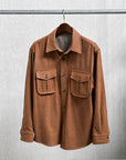 Caruso Overshirt Nuage 180's Wool Beige Scuro