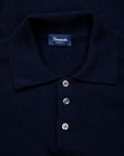 Drumohr Wool Cashmere Polo Blu Notte