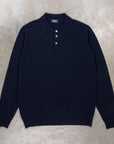 Drumohr Wool Cashmere Polo Blu Notte