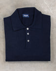 Drumohr Wool Cashmere Polo Blu Notte