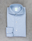 Finamore Tokyo Fit Collo Sergio Chambray Blu Chiaro
