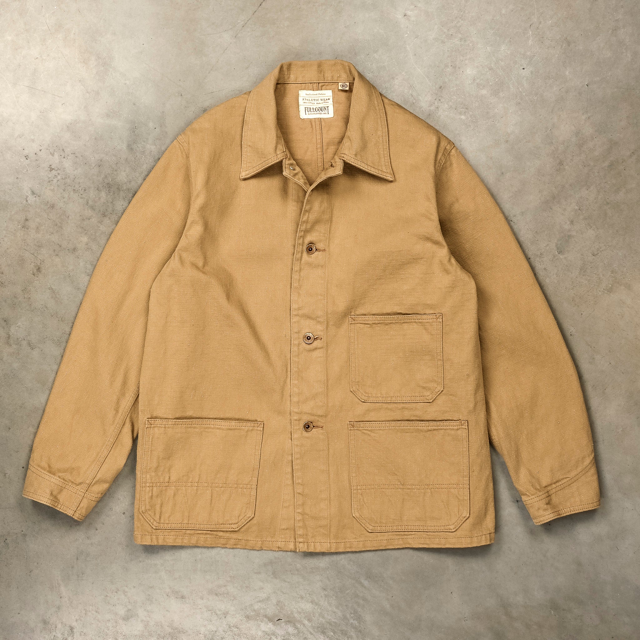 Fullcount 2015 Chore Jacket 12Oz Denim Beige – Frans Boone Store