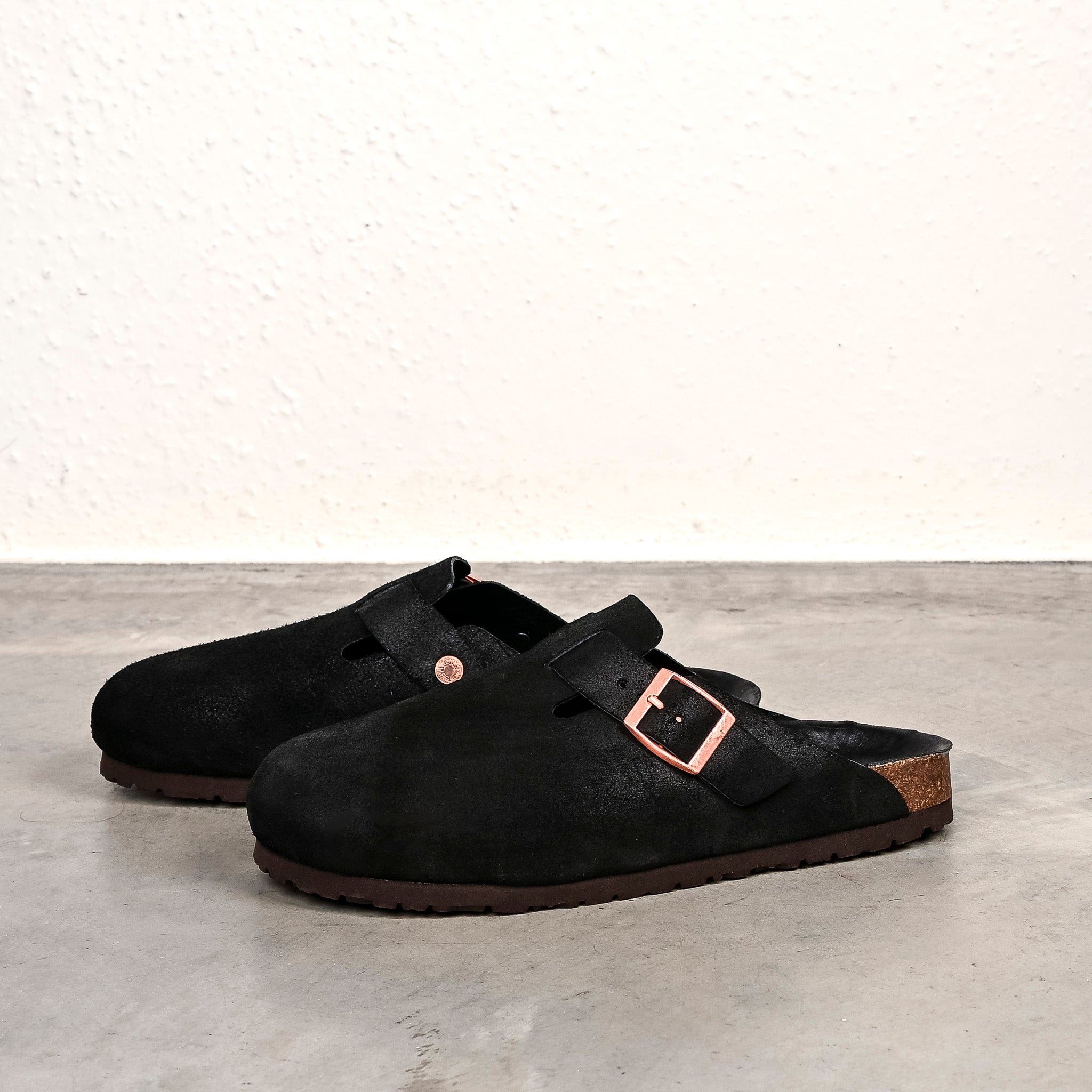 The Real McCoy´s Leather Foot Support Clogs Black – Frans Boone Store