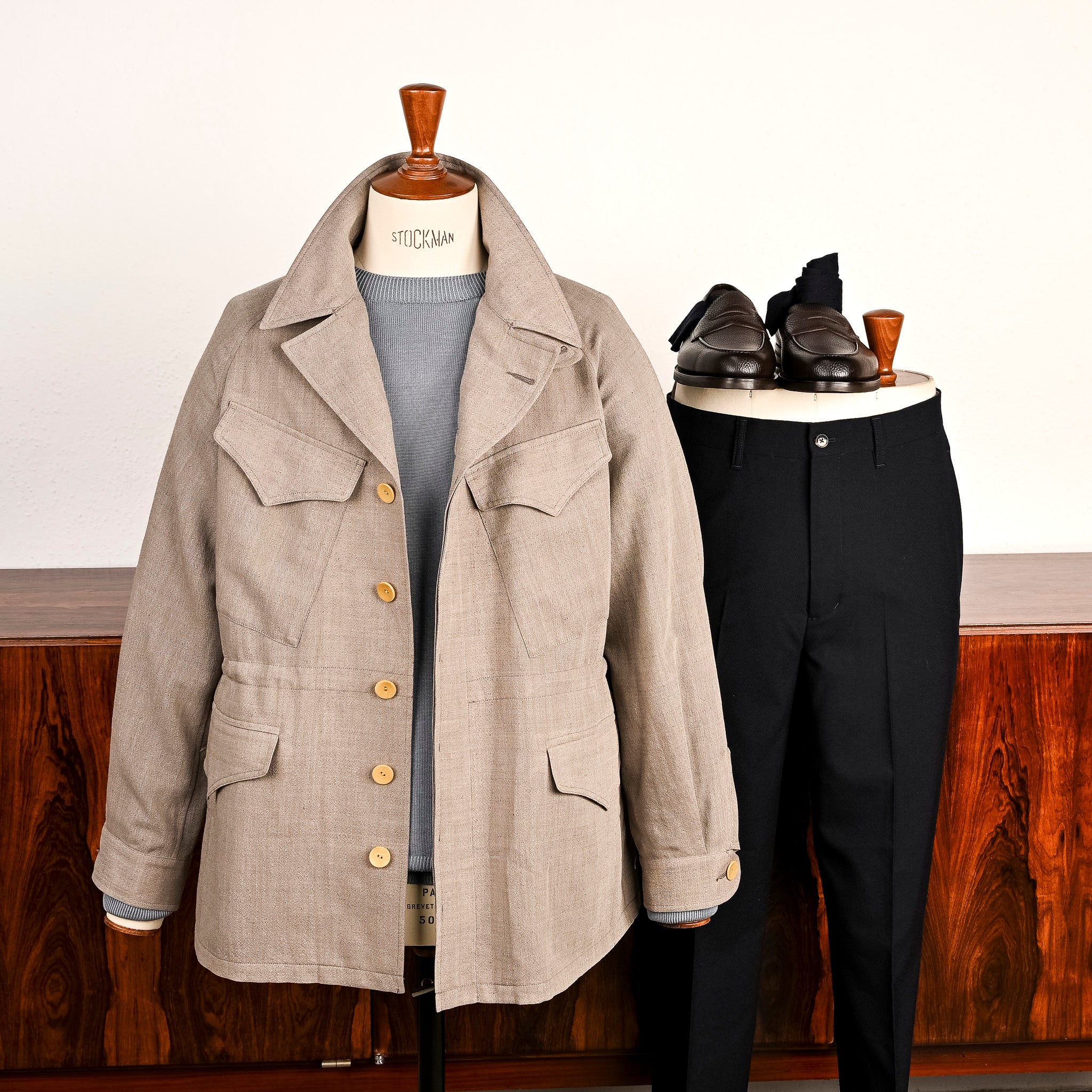 Cohérence Robert Jacket Wool Linen Mohair Ripple Beige – Frans