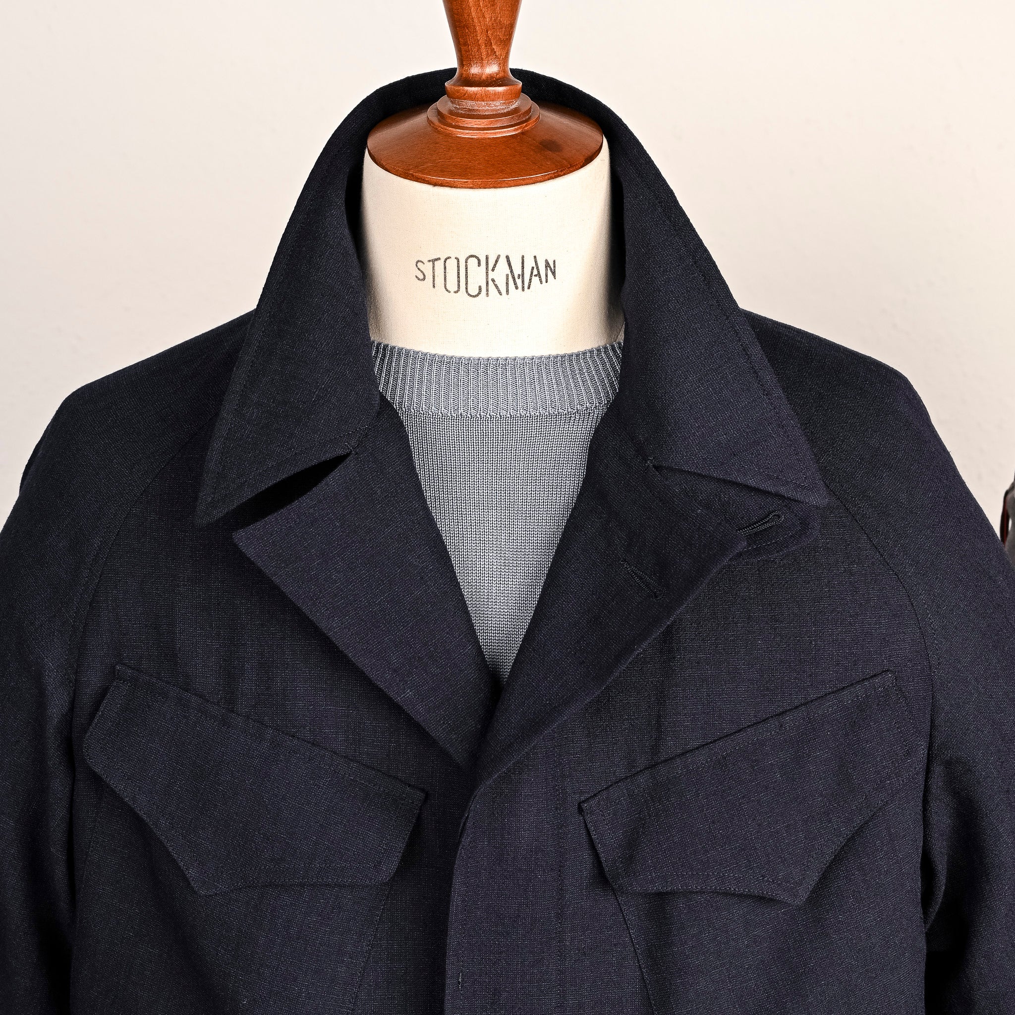 Cohérence Robert Jacket Wool Linen Mohair Ripple Dark Blue – Frans