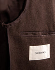 Cohérence Berto Double Breasted Coat Dolmany Satin Dark Brown