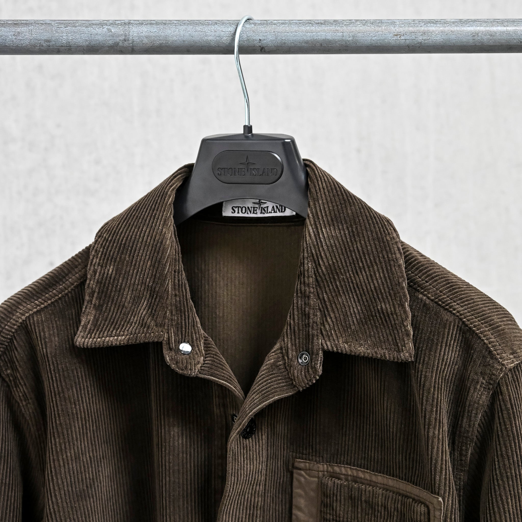 Stone Island Organic Cotton Corduroy 800 Overshirt Coal Grey