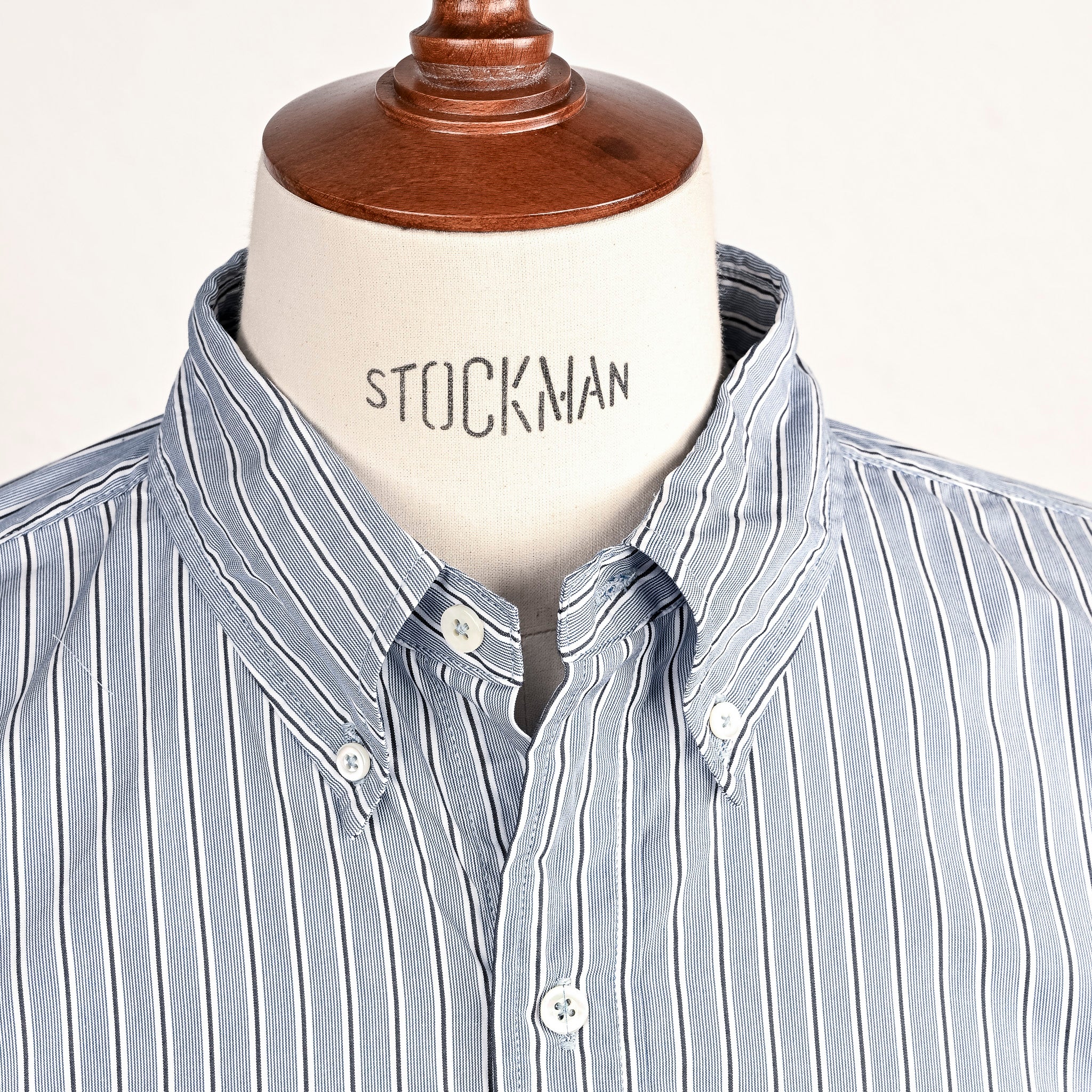 The Corona Utility W.C.W Pullover Shirt Stripe Blue Charcoal