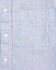 Gitman Vintage Shirt Cotton Linen Oxford Stripe Navy