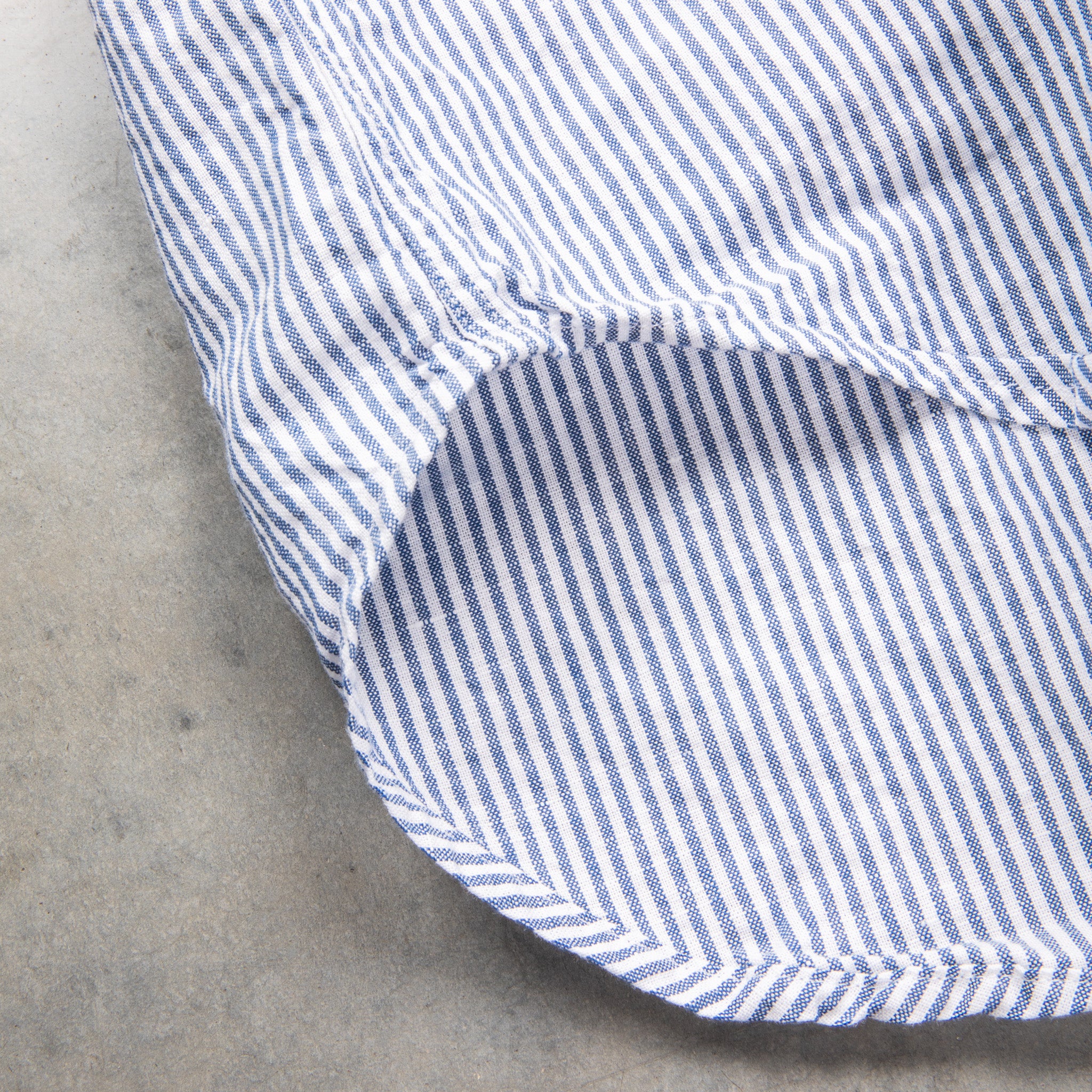 Gitman Vintage Shirt Cotton Linen Oxford Stripe Navy
