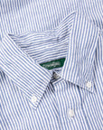 Gitman Vintage Shirt Cotton Linen Oxford Stripe Navy