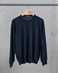 Drumohr Luxury 30G Cashmere Crew Neck Blu Notte