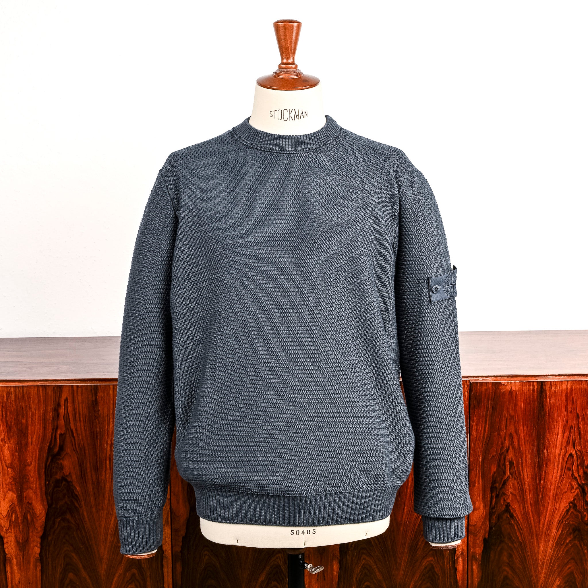 Stone Island Ghost Cotton-Cashmere Knit Crew Neck Slate Blue