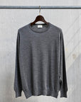 William Lockie x Frans Boone 30G Loro Piana 170's Wish Crew Neck Dark Grey