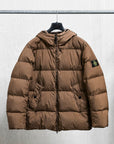 Stone Island Crinkle Reps NY Hooded Down Jacket Umber