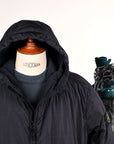Stone Island Crinkle Reps NY Hooded Jacket Navy Blue