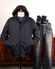 Stone Island Crinkle Reps NY Hooded Jacket Navy Blue